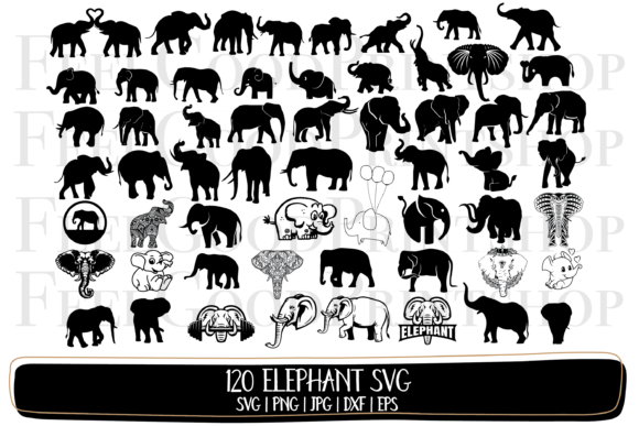 120 Elephant SVG Elephant Cut File