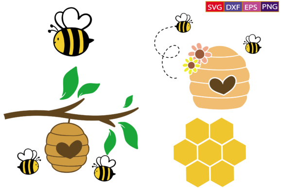 Bee SVG Bundle, Honeycomb SVG