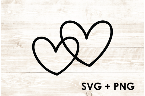 Double Hearts Abstract Outline SVG PNG