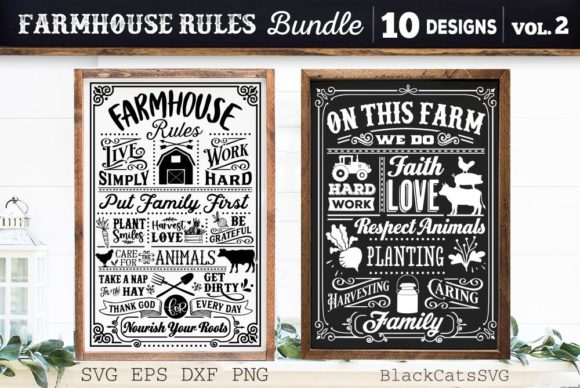 Farmhouse Rules Bundle SVG Farm Posters