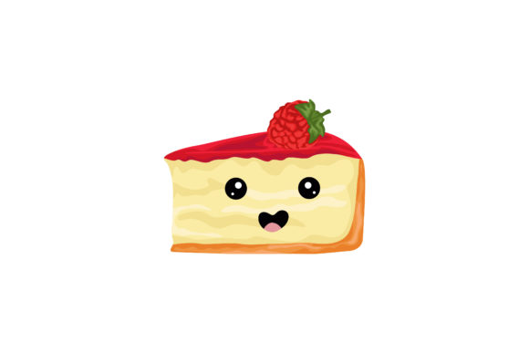 Strawberry Pie Kawaii Illustration