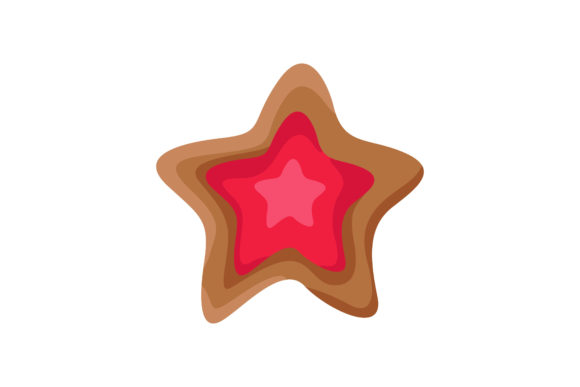 Strawberry Star Biscuit Illustration