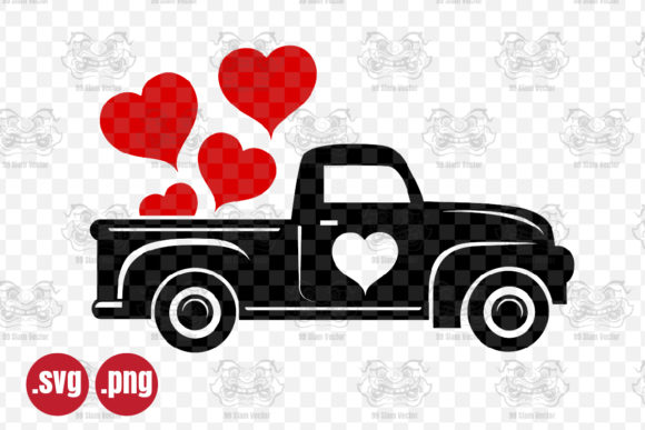 Truck with Hearts Svg, Valentine