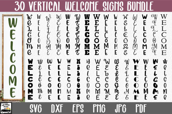 Vertical Welcome Sign SVG Bundle
