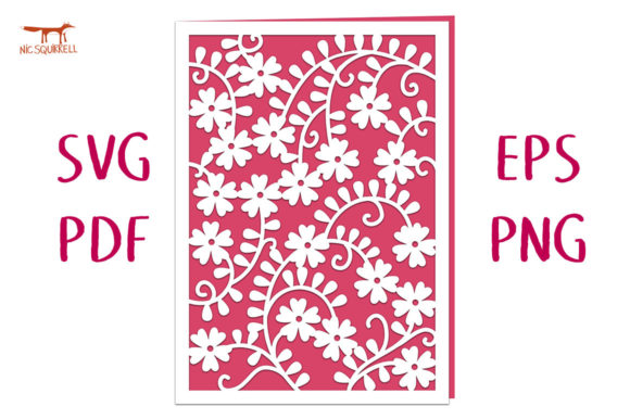 Wild Rose Lace Card SVG Cut File