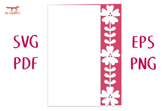 Wild Rose Stem Lace Edged Card SVG Cut